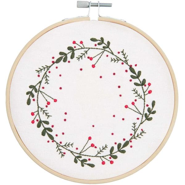 Julkransbroderisats Ø 15 cm