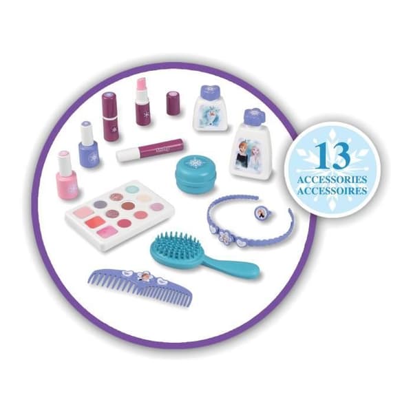FROZEN Skönhetsresväska - Snow Queen - Frisör, nagelsalong, smink - från 3 år