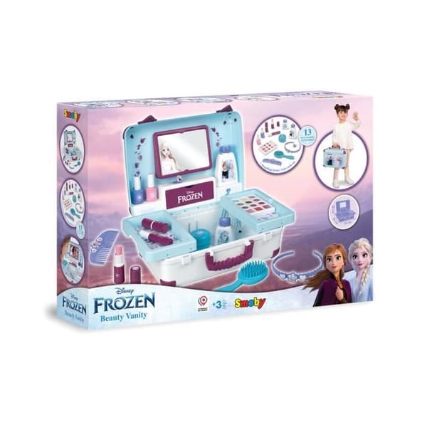 FROZEN Skönhetsresväska - Snow Queen - Frisör, nagelsalong, smink - från 3 år