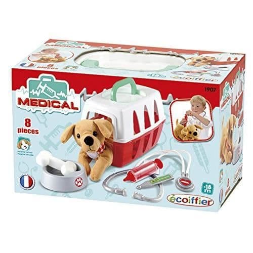 Ecoiffier Toys - Veterinärresväskan för barn Medicinsk - Imitationsspel - 8 stycken - Från 18 månader