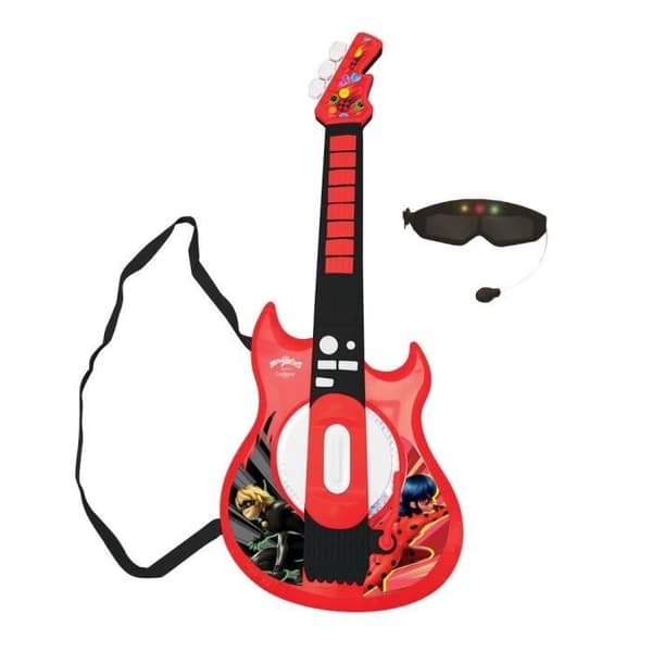 Ljus elektrisk gitarr med glasögon utrustade med mikrofon - Nyckelpiga