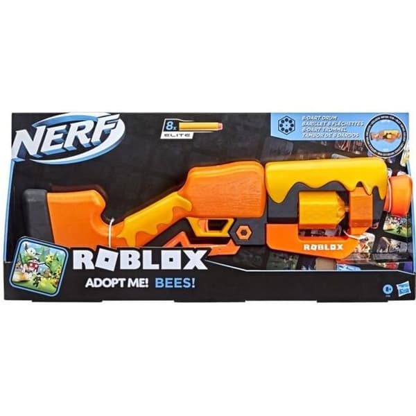 NERF - Roblox Adopt Me!: BEES! Dartblaster med spakmekanism - 8 pilar - kod för spelet