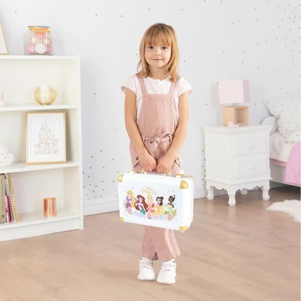 Smoby - Disney Princess - Lätt att bära skönhetsresväska - 13 tillbehör ingår: frisyr, naglar, smink - Fabricatio