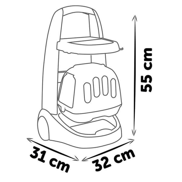 Smoby - Zoo Veterinarian Trolley - Panda Plysch - Många tillbehör ingår - 2 i 1 produkt: Transportbur - Tillverkning