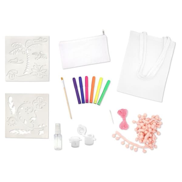Kreativt kit - Skräddarsy en bomullspåse och pennfodral - Från 6 år