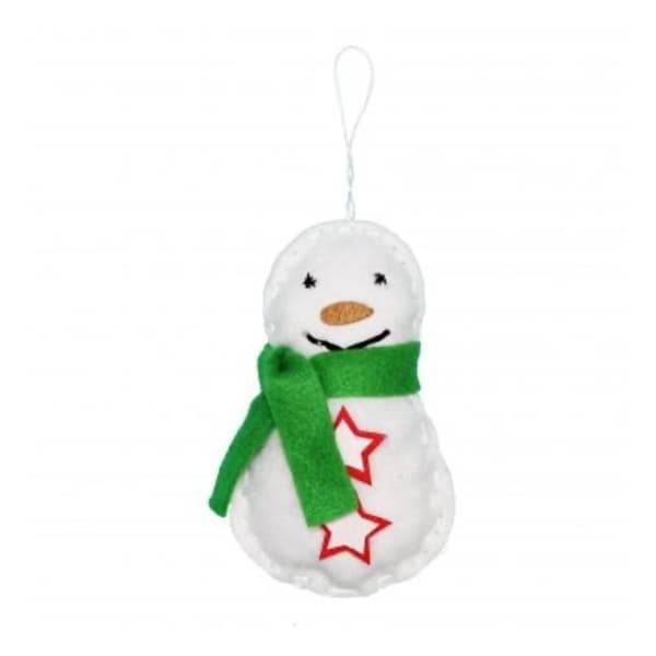 Boonty Snowman Kit i 2 mm filt att sy - 12x7cm - Vit färg - Sodertex - L297001 TU