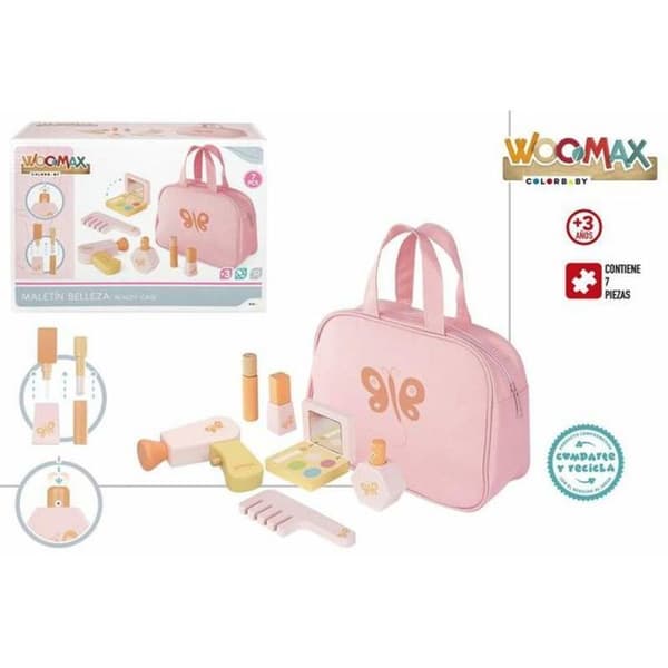 Frisör - kosmetolog Colorbaby - 49302 - WOOMAX Sminkbordsset i trä + 3 A, Flerfärgad