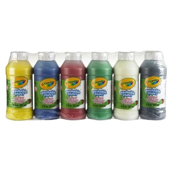 CRAYOLA tvättbar färg - 6 flaskor à 250 ml - Blandat - Från 3 år