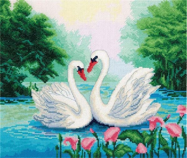 Modespel - sömnad - Panna styling - PT-7077 - Flerfärgad korsstygnskit 26 x 22 cm