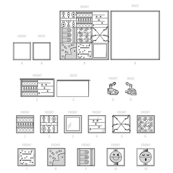 Enkelhet - SS9575OS - Touch Pages - Quiltat fodral med dragkedja och nyckelring - One Size
