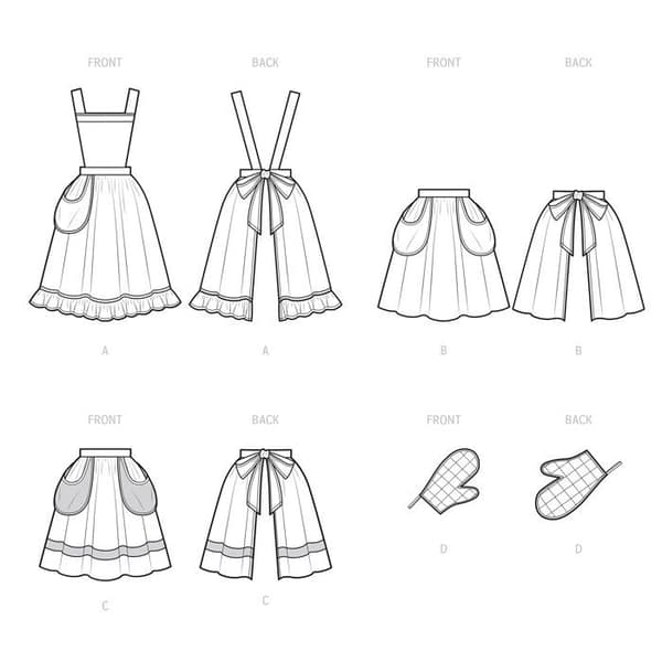 Modespel - sömnad - Enkel styling - SS9496OS - Odefinierat OS-förkläde (En storlek)