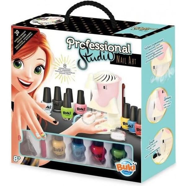 BUKI FRANCE Professional Studio manikyrsalong - 30 modeller - Lack, klistermärken, stenciler och verktyg ingår