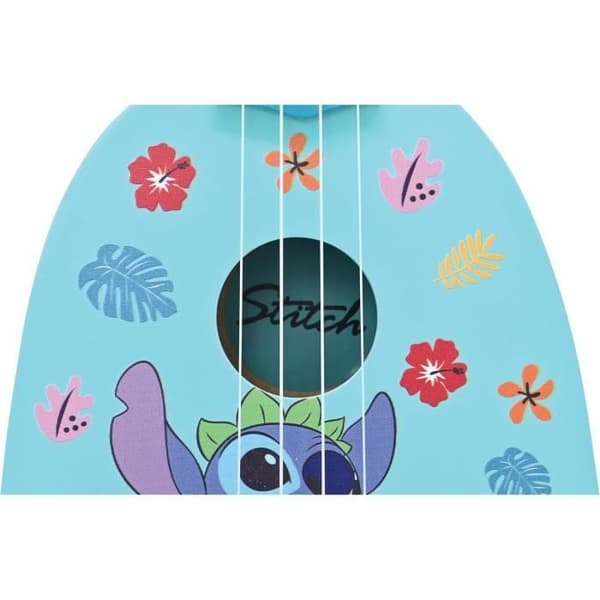 Ukulele Stitch, Ungefär 53 cm, Trä, 6 strängar i nylon, Guide ingår, Lexibook
