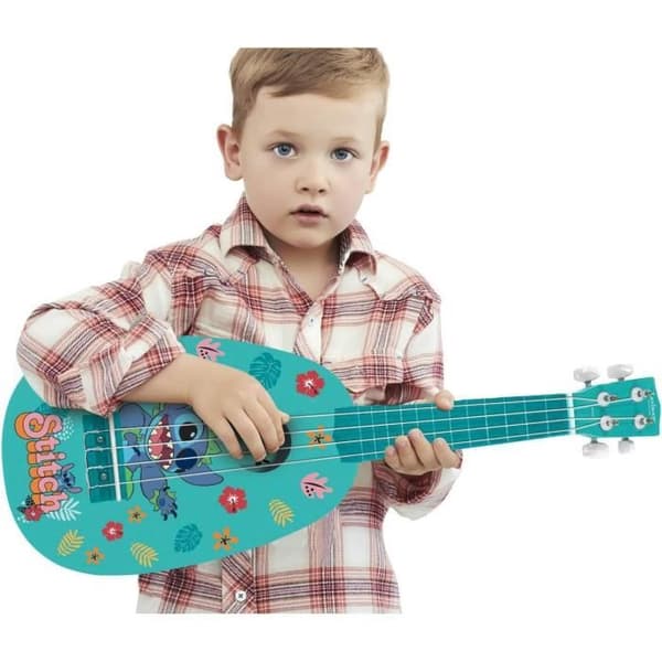 Ukulele Stitch, Ungefär 53 cm, Trä, 6 strängar i nylon, Guide ingår, Lexibook