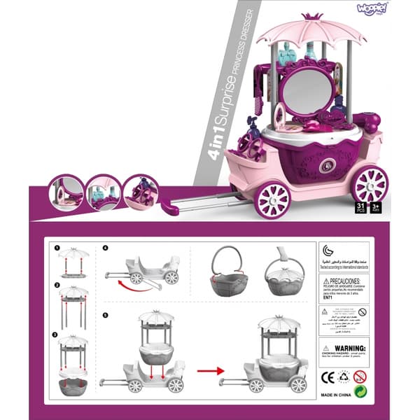 WOOPIE Skönhetssalong Skönhet Sminkbord på Hjul Trolley Wlizka 31 acc. 4 i 1