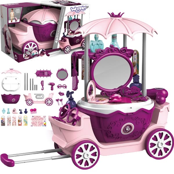 WOOPIE Skönhetssalong Skönhet Sminkbord på Hjul Trolley Wlizka 31 acc. 4 i 1