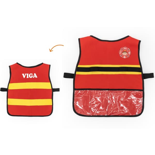VIGA Lilla Brandman Set Väst + Trätillbehör 8 st