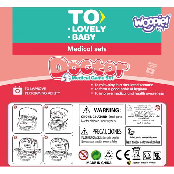 WOOPIE Little Doctor Set Läkare i Resväska + 19 Tillbehör