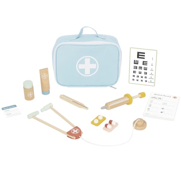 TOOKY TOY Little Doctor - Läkarset i Resväska av Trä med Tillbehör
