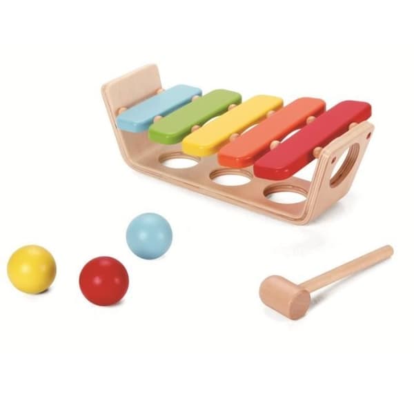 Xylophon och träbollar