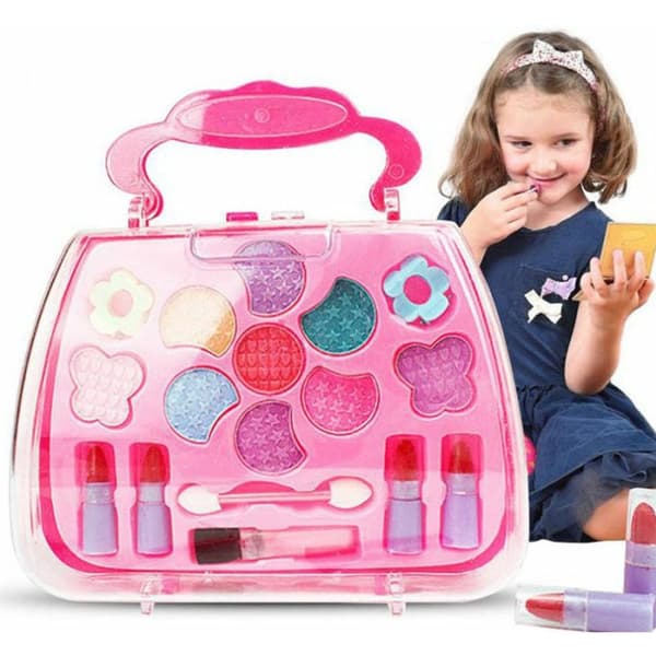 TD® Barn tjej prinsessa kosmetika set säker flicka lek hus handväska simulering prinsessa smink leksak box-ca
