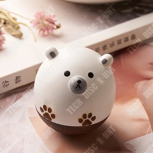 TD® hemkontorsdekoration - Barnleksak - Söt Daruma-figur - Liten hund - Kreativt barnpyssel i trä