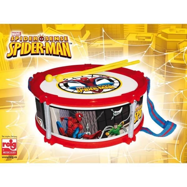 Imitation av musikinstrument - MARVEL - SPIDERMAN Drum - Dubbelhud - Trumpinnar, sladd - Pojke