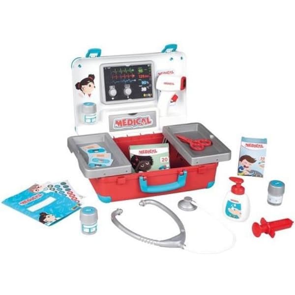 Smoby - Medicinsk fodral - Många läkartillbehör - Från 3 år - Tillverkat i Frankrike