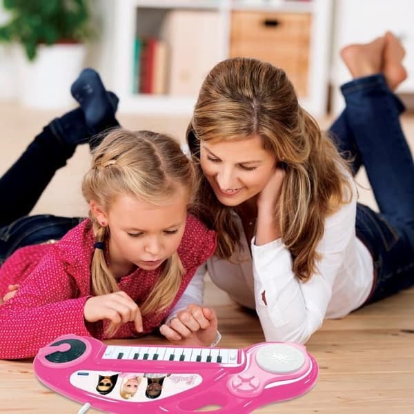 Barbie elektroniskt piano för barn med ljuseffekter och mikrofon - 24 tangenter