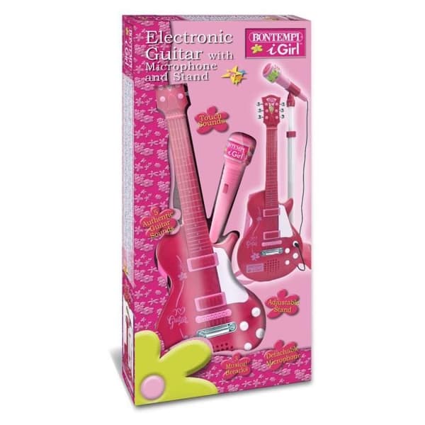 Bontempi elektronisk rockgitarr - Rosa - 112 cm - För barn