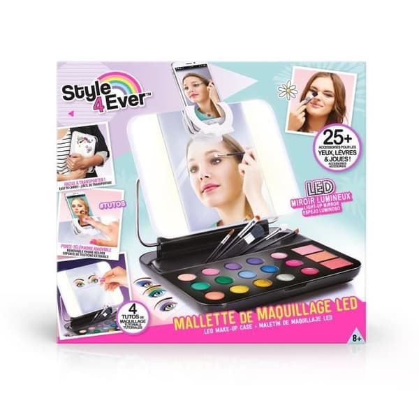 Sminkfodral för barn med LED-spegel och telefonhållare - Style 4 Ever - Canal Toys