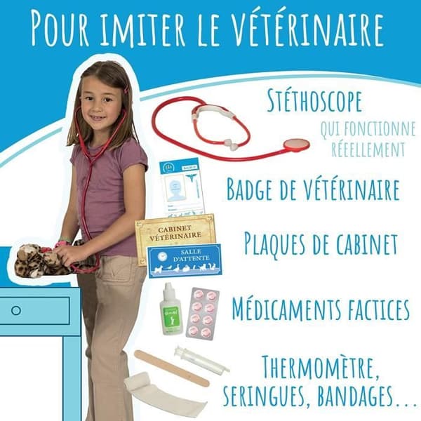 Amulet - If I Were the Veterinarian Box - Pedagogiskt spel 6 till 10 år gammalt - 70+ Tillbehör för lek och skötsel av djur
