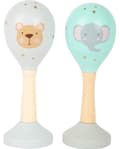 Miniatyrbild 4 av 4: Slaginstrument - Rumbakoule - Set med 2 pastellfärgade träkulor - För baby - Ø4,5 x L13 cm