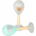 Miniatyrbild 1 av 4: Slaginstrument - Rumbakoule - Set med 2 pastellfärgade träkulor - För baby - Ø4,5 x L13 cm