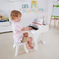 Miniatyrbild 4 av 6: Elektroniskt leksakspiano i trä - HAPE - Vit - 30 nycklar - Pall ingår