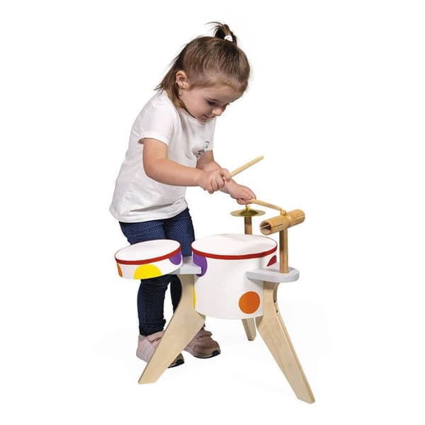 JANOD Trätrummor - Konfetti - Musikalisk imitationsleksak - Från 3 år