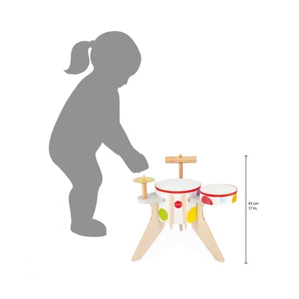 JANOD Trätrummor - Konfetti - Musikalisk imitationsleksak - Från 3 år