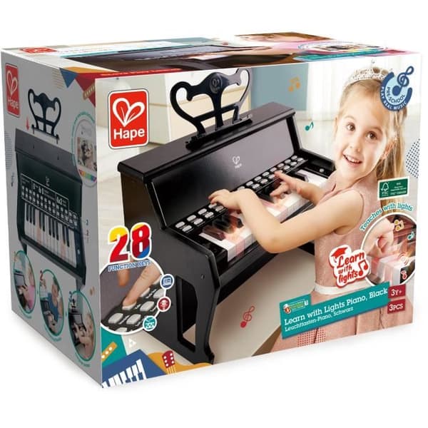 Hape Learn With Piano Lights - Svart