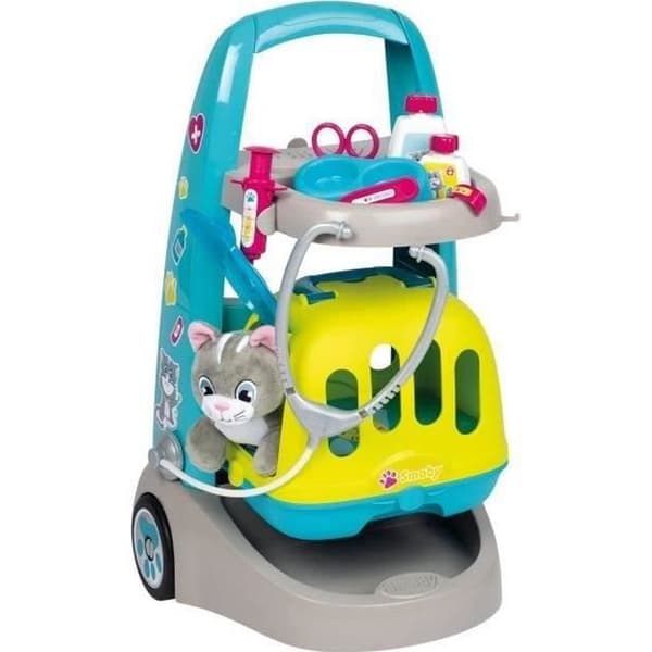 Smoby veterinärvagn - mjukis för kattunge ingår - från 3 år