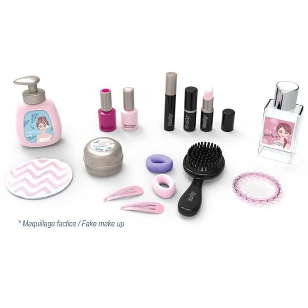 Smoby - My beauty studio - Pöytäpeili, jossa kallistuva ja irrotettava peili - 15 leikkitarviketta - Valmistettu Ranskassa