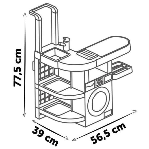 Smoby - Rowenta - Barnens tvättstuga - Imitationsspel - Realistiska ljud - 17 realistiska tillbehör