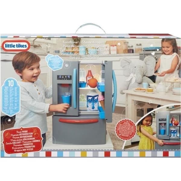 Little Tikes - Mit første køleskab - Imitationsspil - Realistisk isterningdispenser - Realistisk lys og lyd - Mad og drikkevarer