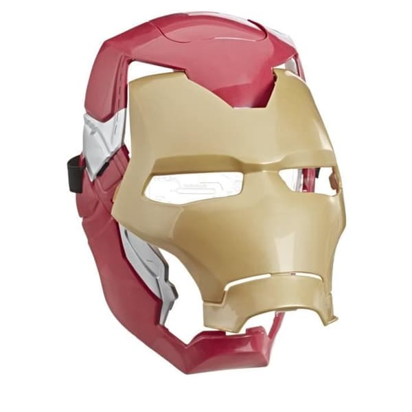 Iron Man -elektroninen naamio liikkuvalla visiirillä ja valotehosteilla. Lapsille, jotka voivat pukeutua suosikkisankareiksi. Alkaen 5-vuotiaasta.