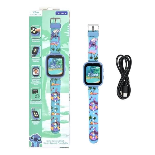 Stitch-klocka med färgskärm, kamera och 8 GB minneskort