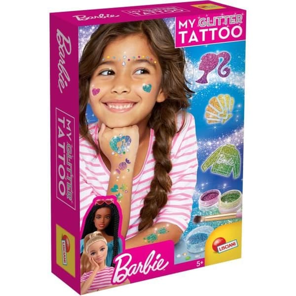 Barbie-tatueringar - LISCIANI - Barbie - Glittertatuering - Glittertatueringar - Säkert och testat material