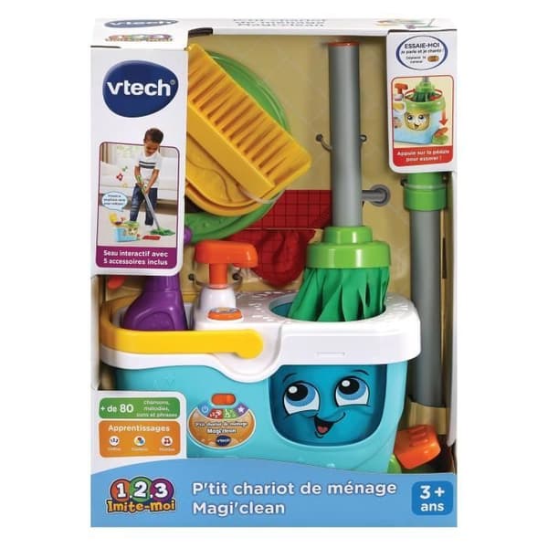 VTECH - 1.2.3 Imitate Me - Little Magi'clean rengøringsvogn - Imitationslegetøj til børn