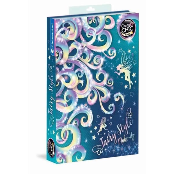 Clementoni - Fairy Style -meikkipaletti - Crazy Chic - Tyttöjen laatikko sisäänrakennetulla peilillä