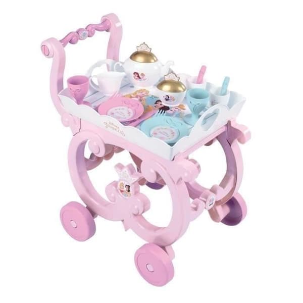 Disney Princess XL Serveringsvagn - Smoby - Unisex - Rosa - 17 tillbehör ingår - Barn - Från 3 år
