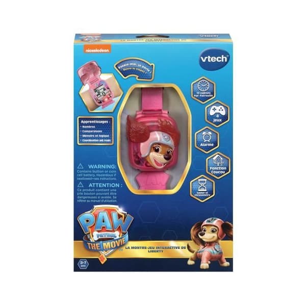 VTECH Paw Patrol The Movie Interaktivt Spelklocka - Liberty - 4 Pedagogiska Aktiviteter - Åldrar 3 till 7