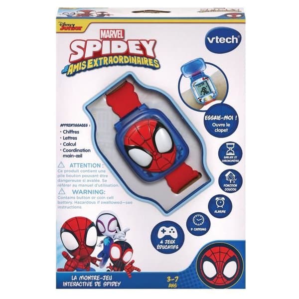 VTECH Spidey interaktiv spelklocka - röd och blå - För barn från 3 år
